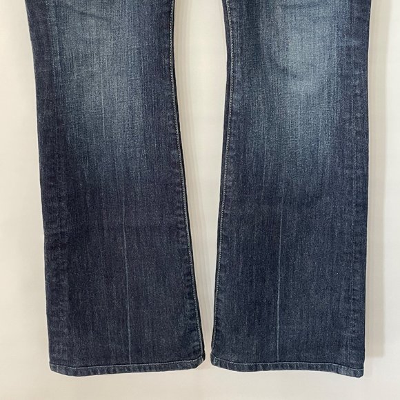 7 For All Mankind Womens Size 28 Bootcut Denim Jeans Dark Wash Low Rise USA Made - Picture 3 of 16